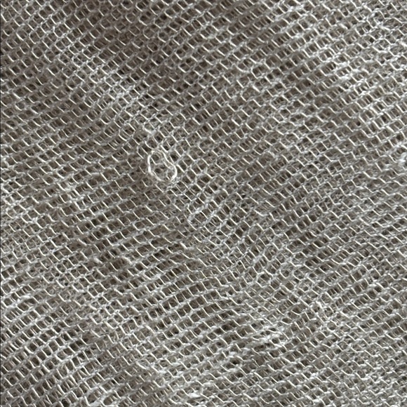 2 Eileen Fisher mesh organic linen tunic tops * tan and light blue * sz LG - Picture 12 of 13